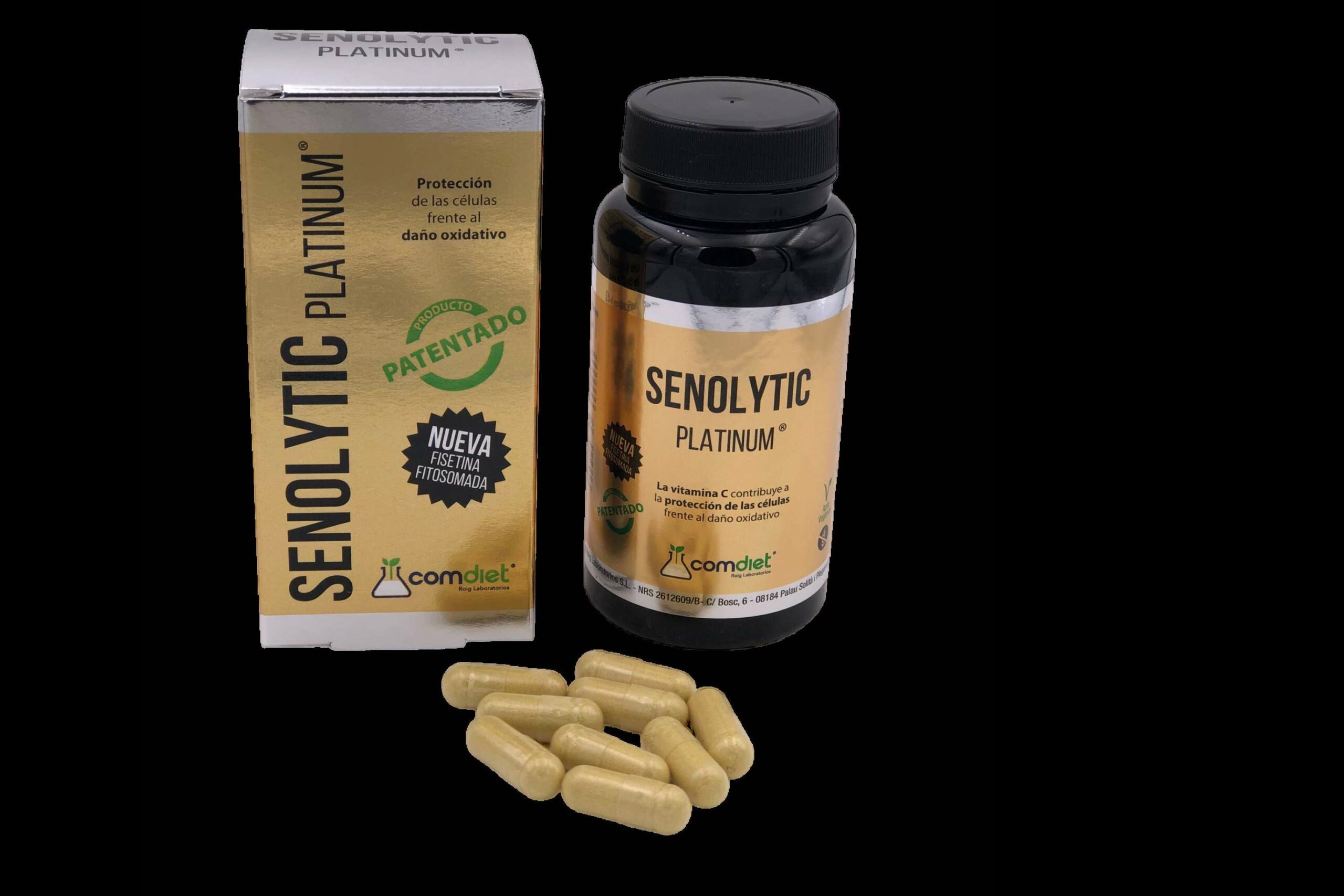 El complemento alimenticio de Comdiet Roig Laboratorios Senolytic Platinum para el cuidado de la salud